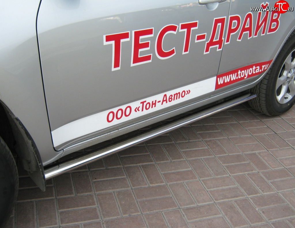 70 999 р. Защита порогов Russtal из круглой трубы диаметром 63 мм Toyota RAV4 XA30 5 дв. удлиненный 2-ой рестайлинг (2010-2013) (Защита порогов с со скосами на торцах (вариант 1))  с доставкой в г. Кемерово
