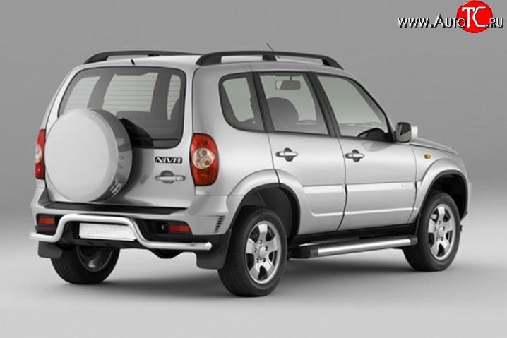 5 999 р. Защита заднего бампера DiMax 63 мм под ТСУ Chevrolet Niva 2123 рестайлинг (2009-2020)  с доставкой в г. Кемерово