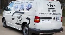 12 749 р. Правая защита порога SLITKOFF из круглой трубы диаметром 63 мм с заглушкой Volkswagen Transporter T5 дорестайлинг (2003-2009)  с доставкой в г. Кемерово. Увеличить фотографию 2