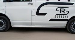 12 749 р. Правая защита порога SLITKOFF из круглой трубы диаметром 63 мм с заглушкой Volkswagen Transporter T5 дорестайлинг (2003-2009)  с доставкой в г. Кемерово. Увеличить фотографию 3