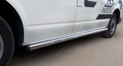 12 749 р. Левая защита порога SLITKOFF из круглой трубы диаметром 63 мм с заглушкой Volkswagen Transporter T5 дорестайлинг (2003-2009)  с доставкой в г. Кемерово. Увеличить фотографию 4