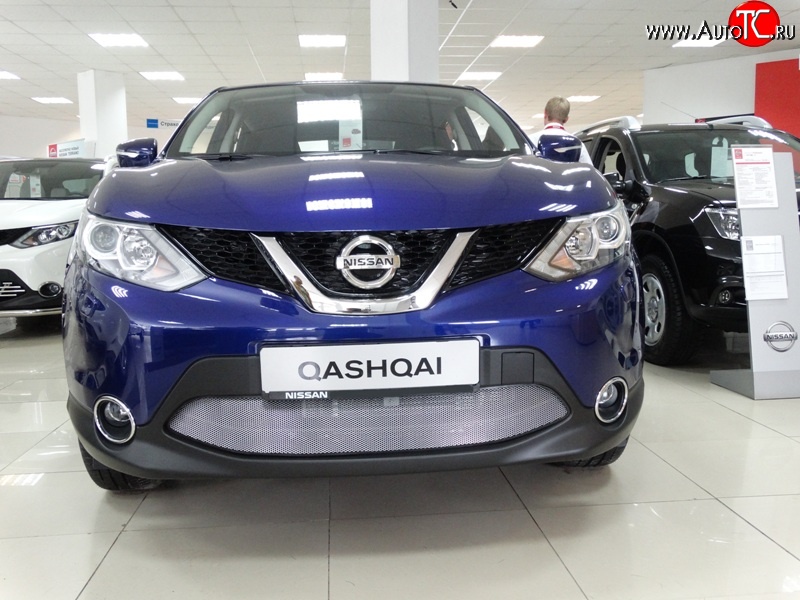1 539 р. Сетка на бампер Russtal (хром) Nissan Qashqai 2 J11 рестайлинг (2017-2022)  с доставкой в г. Кемерово
