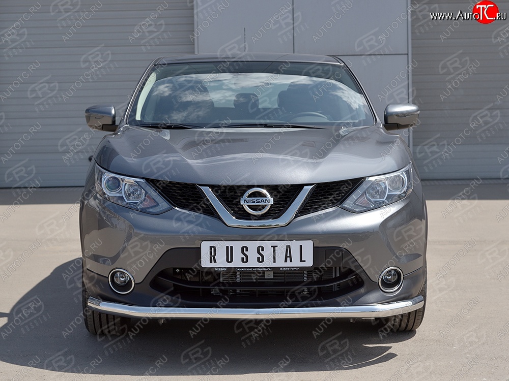 14 199 р. Защита переднего бампера (Ø42 мм, нержавейка) SLITKOFF Nissan Qashqai 2 J11 дорестайлинг (2013-2019)  с доставкой в г. Кемерово