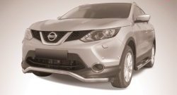 13 749 р. Фигурная защита переднего бампера диаметром 57 мм Slitkoff  Nissan Qashqai  2 (2013-2019) J11 дорестайлинг (Нержавейка, Полированная)  с доставкой в г. Кемерово. Увеличить фотографию 1