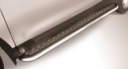 Широкая защита порогов из трубы диаметром 57 мм Slitkoff Nissan Qashqai  2 (2013-2019) J11 дорестайлинг
