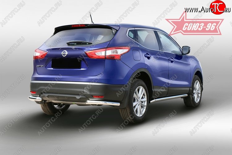 10 799 р. Защита заднего бампера Souz-96 (d60) Nissan Qashqai 2 J11 дорестайлинг (2013-2019)  с доставкой в г. Кемерово
