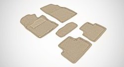 Износостойкие коврики в салон SeiNtex Premium 3D 4 шт. (ворсовые, бежевые) Nissan Qashqai  2 (2017-2022) J11 рестайлинг