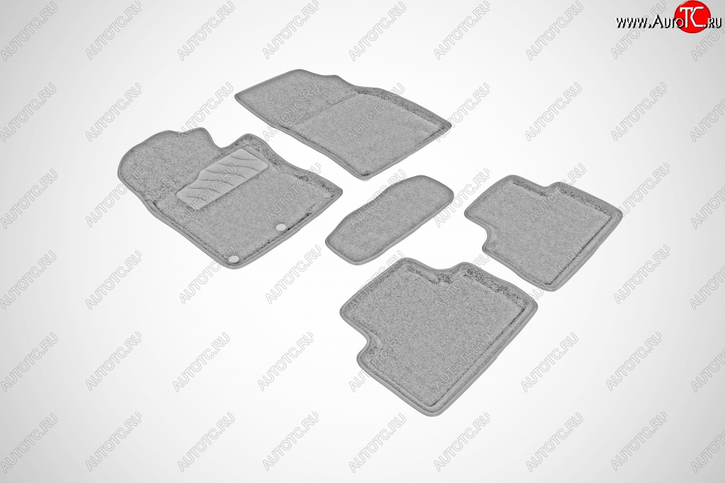 7 399 р. Износостойкие коврики в салон SeiNtex Premium 3D 4 шт. (ворсовые, серые)  Nissan Qashqai  2 (2017-2022) J11 рестайлинг  с доставкой в г. Кемерово