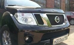 1 469 р. Нижняя сетка на бампер Russtal (черная) Nissan Pathfinder R51 рестайлинг (2009-2014)  с доставкой в г. Кемерово. Увеличить фотографию 2