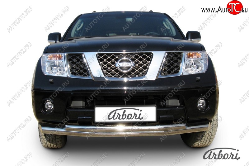 15 749 р. Защита переднего бампера Arbori (нержавейка, 2 трубы d76 и 57 mm)  Nissan Pathfinder  R51 (2009-2014) рестайлинг  с доставкой в г. Кемерово