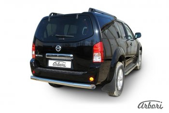 13 319 р. Защита заднего бампера Arbori (нержавейка, 1 труба d76 mm).  Nissan Pathfinder  R51 (2009-2014) рестайлинг  с доставкой в г. Кемерово. Увеличить фотографию 2