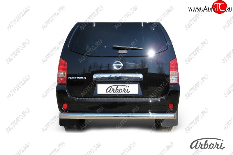 13 319 р. Защита заднего бампера Arbori (нержавейка, 1 труба d76 mm).  Nissan Pathfinder  R51 (2009-2014) рестайлинг  с доставкой в г. Кемерово