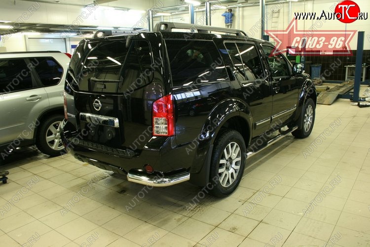 13 949 р. Защита заднего бампера из боковых уголков Souz-96 (d76) Nissan Pathfinder R51 рестайлинг (2009-2014)  с доставкой в г. Кемерово