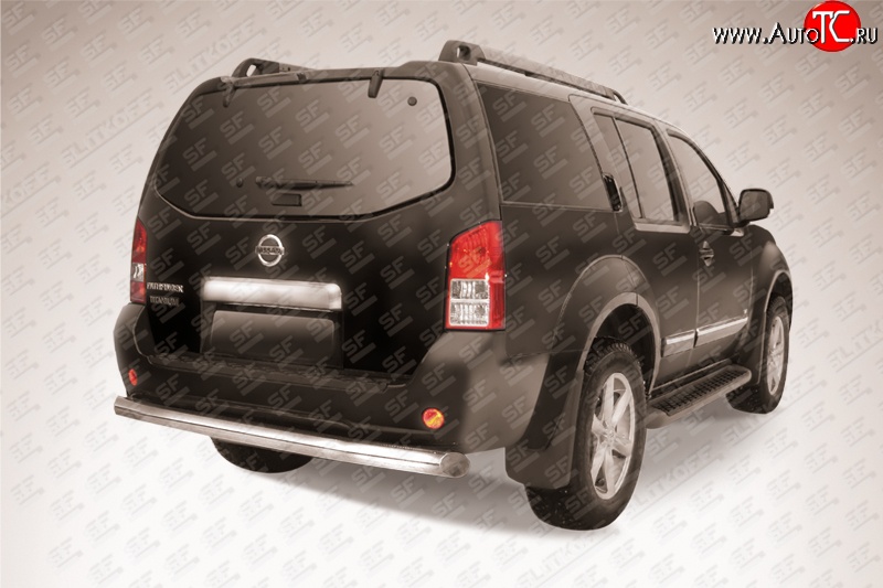 13 499 р. Защита заднего бампера из трубы диаметром 76 мм Slitkoff  Nissan Pathfinder  R51 (2009-2014) рестайлинг (Нержавейка, Полированная)  с доставкой в г. Кемерово