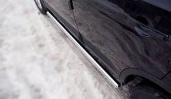 70 999 р. Защита порогов из круглой трубы диаметром 63 мм Russtal Nissan Qashqai +2 1 J10 рестайлинг (2010-2014) (Защита порогов с со скосами на торцах (вариант 1))  с доставкой в г. Кемерово. Увеличить фотографию 2