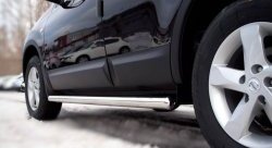 70 999 р. Защита порогов из круглой трубы диаметром 63 мм Russtal Nissan Qashqai +2 1 J10 рестайлинг (2010-2014) (Защита порогов с со скосами на торцах (вариант 1))  с доставкой в г. Кемерово. Увеличить фотографию 3