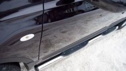 83 999 р. Защита порогов с пластиковыми вставками для ног из круглой трубы диаметром 76 мм Russtal Nissan Qashqai +2 1 J10 рестайлинг (2010-2014) (Защита порогов с со скосами на торцах (вариант 1))  с доставкой в г. Кемерово. Увеличить фотографию 4