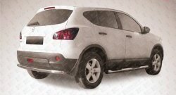 10 899 р. Защита заднего бампера из трубы диаметром 57 мм Slitkoff Nissan Qashqai +2 1 J10 рестайлинг (2010-2014) (Нержавейка, Полированная)  с доставкой в г. Кемерово. Увеличить фотографию 1