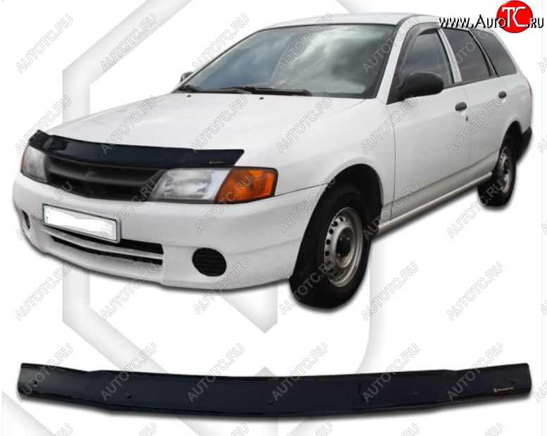 1 899 р. Дефлектор капота CA-Plastic  Nissan AD  Y11 (1999-2008) (Classic черный, Без надписи)  с доставкой в г. Кемерово