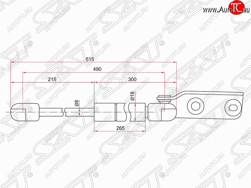 979 р. Правый газовый упор крышки багажника SAT  Nissan AD  Y11 - Wingroad  2 Y11  с доставкой в г. Кемерово