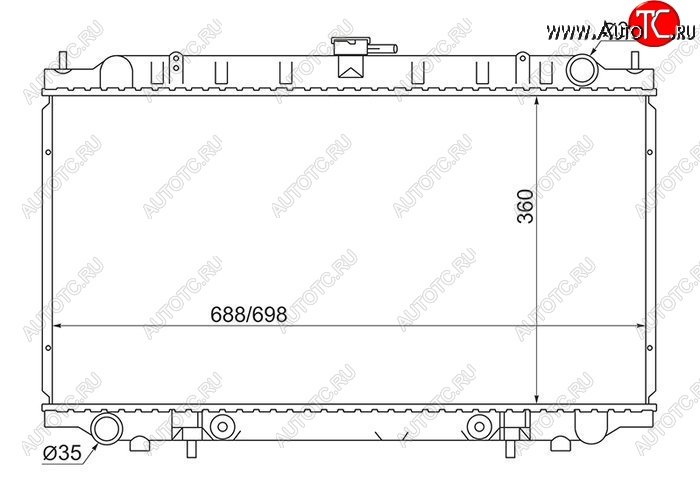 5 749 р. Радиатор двигателя (пластинчатый, МКПП/АКПП) SAT Nissan Bluebird седан U14 рестайлинг (1998-2001)  с доставкой в г. Кемерово