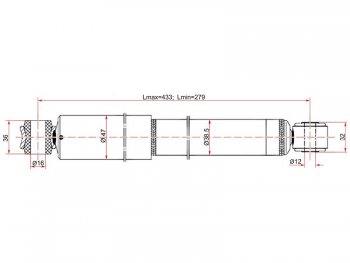 Амортизатор задний LH=RH SAT Nissan AD Y11 (1999-2008)