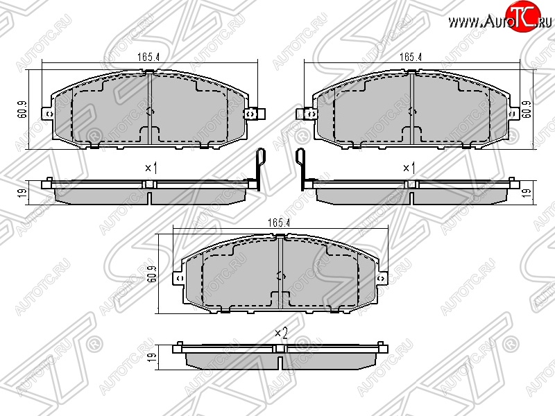 1 599 р. Колодки тормозные SAT (передние)  Nissan Patrol  5 (1997-2010) Y61 дорестайлинг, Y61 1-ый рестайлинг, Y61 2-ой рестайлинг  с доставкой в г. Кемерово