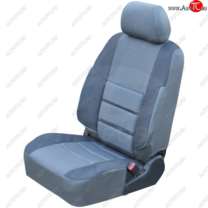 4 849 р. Чехлы ПЕТРОВ А10 (экокожа/жаккард)  Nissan Almera  N16 (2000-2006) седан дорестайлинг, седан рестайлинг (серый)  с доставкой в г. Кемерово