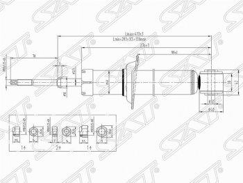 2 099 р. Амортизатор задний SAT (установка на левую или правую сторону)  Nissan Almera  N16 - Sunny ( B15,  N16)  с доставкой в г. Кемерово. Увеличить фотографию 1
