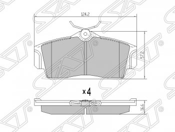 1 089 р. Колодки тормозные SAT (передние)  Nissan Almera  N16 - Bluebird Sylphy  седан  с доставкой в г. Кемерово. Увеличить фотографию 1