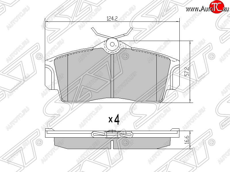 1 089 р. Колодки тормозные SAT (передние) Nissan Bluebird Sylphy седан G10 дорестайлинг (2000-2003)  с доставкой в г. Кемерово