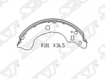 1 059 р. Колодки тормозные SAT (задние) Nissan Almera N16 седан дорестайлинг (2000-2003)  с доставкой в г. Кемерово. Увеличить фотографию 1