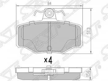 779 р. Колодки тормозные SAT (задние) Nissan Primera седан P11 дорестайлинг (1995-2000)  с доставкой в г. Кемерово. Увеличить фотографию 1