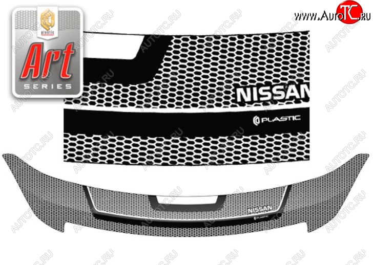 2 479 р. Дефлектор капота CA-Plastiс  Nissan Almera  G15 (2012-2019) седан (Серия Art черная)  с доставкой в г. Кемерово