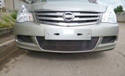 2 089 р. Сетка на бампер Russtal (черная) Nissan Almera G15 седан (2012-2019)  с доставкой в г. Кемерово. Увеличить фотографию 1