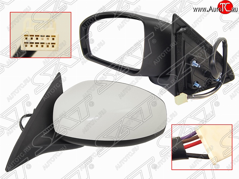 3 299 р. Боковое левое зеркало заднего вида SAT (обогрев, 5 контактов)  Nissan Almera  G15 - Bluebird Sylphy  седан (Неокрашенное)  с доставкой в г. Кемерово