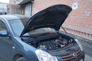 2 969 р. Упор капота MV-Tuning (одинарный)  Nissan Almera  G15 (2012-2019) седан  с доставкой в г. Кемерово. Увеличить фотографию 3