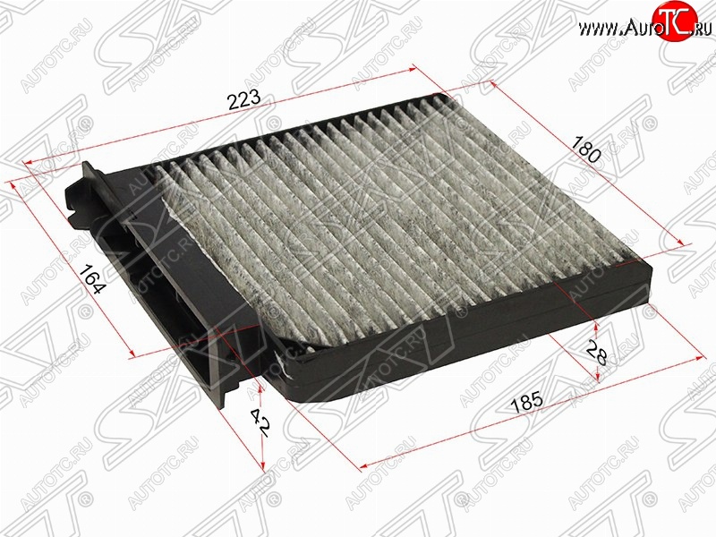 280 р. Фильтр салонный SAT (угольный, 223/185х180/164х42/28 mm)  Nissan Almera  G15 (2012-2019), Nissan Micra  K12 (2002-2010), Nissan Note  1 (2004-2013), Nissan Terrano  D10 (2013-2022), Renault Clio ( CB,  BB,  KR,  CR,  BR) (1998-2013), Renault Duster  HS (2010-2015), Renault Logan  1 (2004-2016), Renault Sandero  (BS) (2009-2014), Renault Sandero Stepway  (BS) (2010-2014), Renault Symbol  седан (2002-2008), Renault Twingo  2 (2007-2014)  с доставкой в г. Кемерово