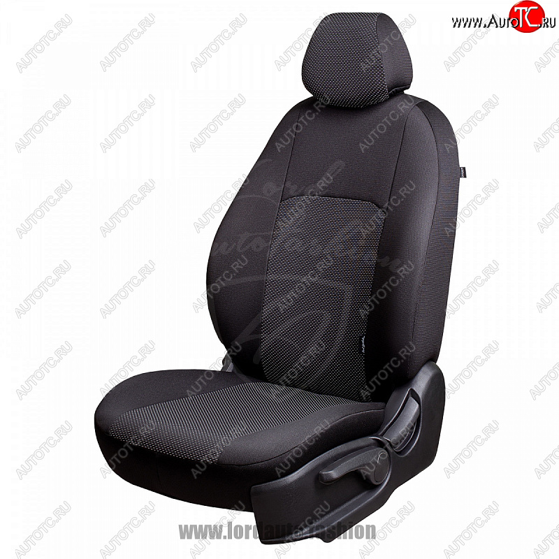 5 999 р. Чехлы для сидений Lord Autofashion Дублин (жаккард, сплошная спинка). Nissan Almera Classic седан B10 (2006-2013) (Черный, вставка Ёж Белый)  с доставкой в г. Кемерово