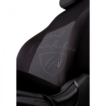 5 999 р. Чехлы для сидений Lord Autofashion Дублин (жаккард, сплошная спинка). Nissan Almera Classic седан B10 (2006-2013) (Черный, вставка Ёж Белый)  с доставкой в г. Кемерово. Увеличить фотографию 3