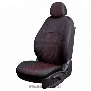 5 999 р. Чехлы для сидений Lord Autofashion Дублин (жаккард, сплошная спинка) Nissan Almera Classic седан B10 (2006-2013) (Черный, вставка Ёж Красный)  с доставкой в г. Кемерово. Увеличить фотографию 1