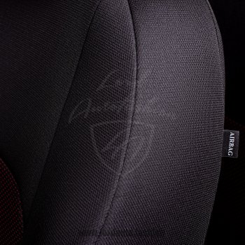 5 999 р. Чехлы для сидений Lord Autofashion Дублин (жаккард, сплошная спинка) Nissan Almera Classic седан B10 (2006-2013) (Черный, вставка Ёж Красный)  с доставкой в г. Кемерово. Увеличить фотографию 3