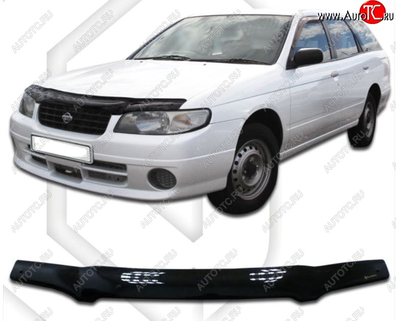 1 999 р. Дефлектор капота CA-Plastic Nissan Avenir (1999-2005) (Classic черный, Без надписи)  с доставкой в г. Кемерово