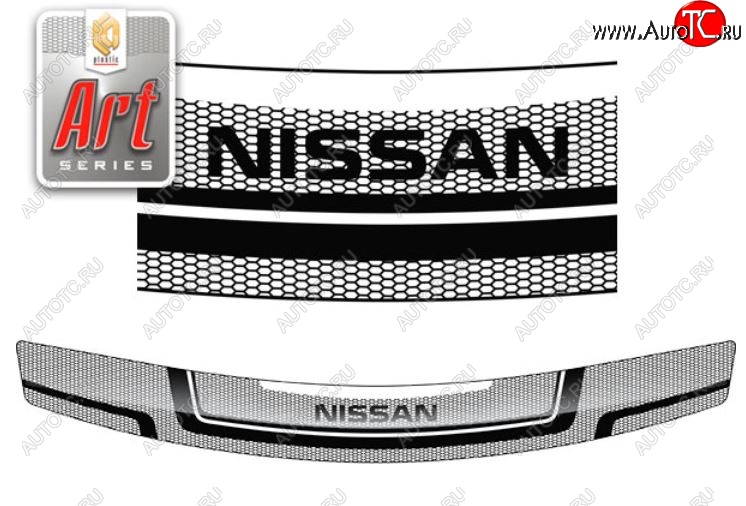 2 479 р. Дефлектор капота CA-Plastiс  Nissan Bassara (1999-2003) (серия Art белая)  с доставкой в г. Кемерово
