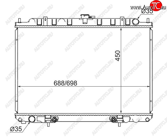 8 699 р. Радиатор двигателя (пластинчатый, МКПП/АКПП) SAT  Nissan Bassara - Presage  U30  с доставкой в г. Кемерово