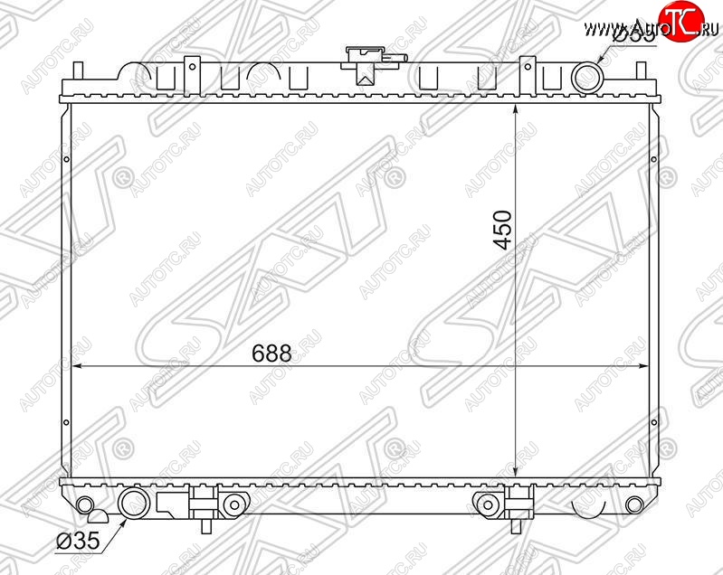 5 699 р. Радиатор двигателя (трубчатый, МКПП/АКПП) SAT  Nissan Bassara - Serena  2  с доставкой в г. Кемерово