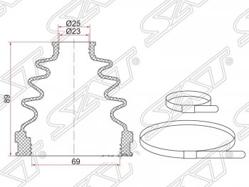 399 р. Пыльник ШРУСа (внутренний) SAT Nissan Bluebird Sylphy седан G10 дорестайлинг (2000-2003)  с доставкой в г. Кемерово. Увеличить фотографию 1