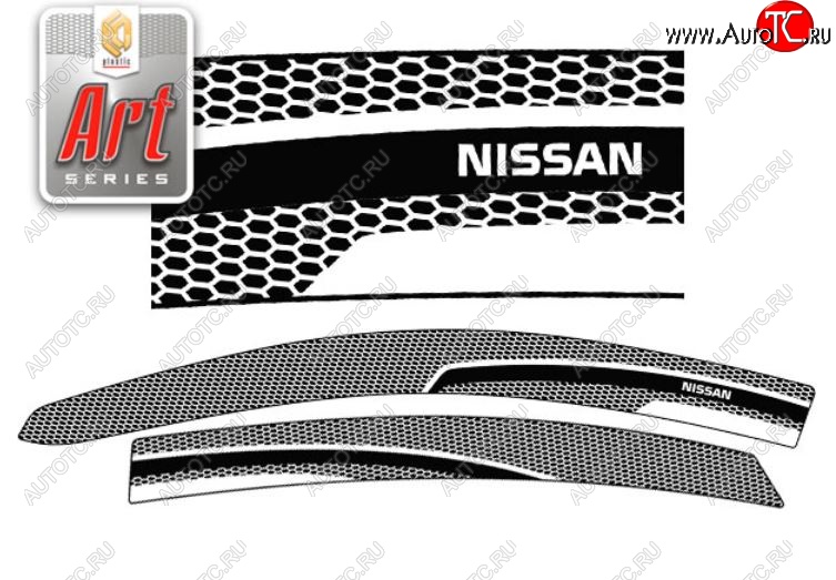 2 199 р. Дефлектора окон CA-Plastic Nissan Bluebird Sylphy седан G11 (2005-2012) (Серия Art графит, Без хром.молдинга)  с доставкой в г. Кемерово