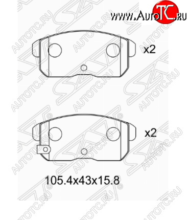 879 р. Комплект задних тормозных колодок SAT Nissan Bluebird седан U14 дорестайлинг (1996-1998)  с доставкой в г. Кемерово