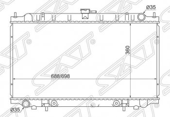 5 249 р. Радиатор двигателя (пластинчатый, МКПП/АКПП) SAT Nissan Bluebird седан U14 дорестайлинг (1996-1998)  с доставкой в г. Кемерово. Увеличить фотографию 1